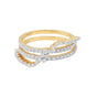0.67 Ct. IGI Natural Diamond Crossover Ring in 18K Yellow Gold for Women Gift
