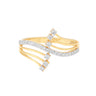0.23 Ct. IGI Natural Diamond Wave Design Ring in 18K Yellow Gold for Women Gift in 18kt