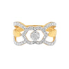 0.74 Ct. IGI Natural Diamond Designer Ring in 18K Yellow Gold for Anniversary