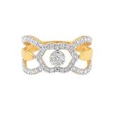 0.74 Ct. IGI Natural Diamond Designer Ring in 18K Yellow Gold for Anniversary