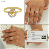 0.14 Ct. IGI Certified Natural Diamond 18k Yellow Gold Geometric Bypass Ring - view 7