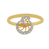 0.14 Ct. IGI Certified Natural Diamond 18k Yellow Gold Geometric Bypass Ring in 18kt