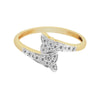 0.18 Ct. IGI Certified Natural Diamond 18k Yellow Gold Floral Bypass Ring