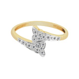0.18 Ct. IGI Certified Natural Diamond 18k Yellow Gold Floral Bypass Ring