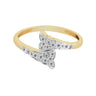 0.18 Ct. IGI Certified Natural Diamond 18k Yellow Gold Floral Bypass Ring in 18kt