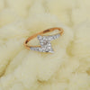 0.18 Ct. IGI Certified Natural Diamond 18k Yellow Gold Floral Bypass Ring - view 6