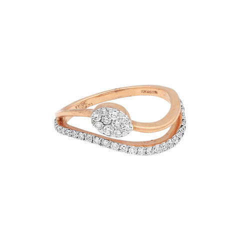 0.45 Ct. IGI Certified 18k Rose Gold Diamond Swirl Ring - Gold & Diamonds