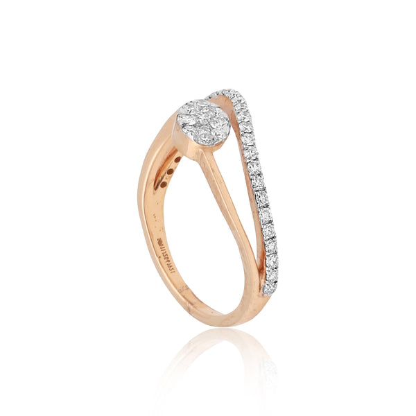 0.45 Ct. IGI Certified 18k Rose Gold Diamond Swirl Ring - Gold & Diamonds - view 4