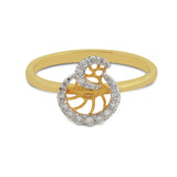 0.14 Ct. IGI Certified Natural Diamond 18k Yellow Gold Geometric Bypass Ring - view 2