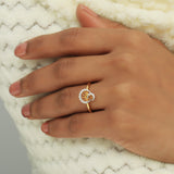 0.14 Ct. IGI Certified Natural Diamond 18k Yellow Gold Geometric Bypass Ring - view 4