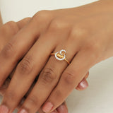 0.14 Ct. IGI Certified Natural Diamond 18k Yellow Gold Geometric Bypass Ring - view 3
