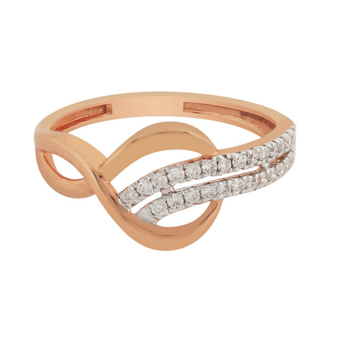 0.25 Ct. IGI Certified Natural Diamond 18k Rose Gold Cluster Ring For Women