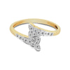 0.18 Ct. IGI Certified Natural Diamond 18k Yellow Gold Floral Bypass Ring - view 3