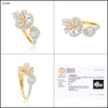0.75 Ct IGI Certified 18k Yellow Gold Diamond Ring - Elegant Leaf Cluster Design - view 8