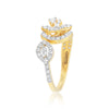 0.75 Ct IGI Certified 18k Yellow Gold Diamond Ring - Elegant Leaf Cluster Design - view 5