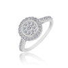 0.70 Ct. IGI Certified 0.50 Ct Round Diamond Cluster Halo Ring 18k White Gold - view 2