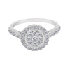 0.70 Ct. IGI Certified 0.50 Ct Round Diamond Cluster Halo Ring 18k White Gold