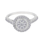 0.70 Ct. IGI Certified 0.50 Ct Round Diamond Cluster Halo Ring 18k White Gold
