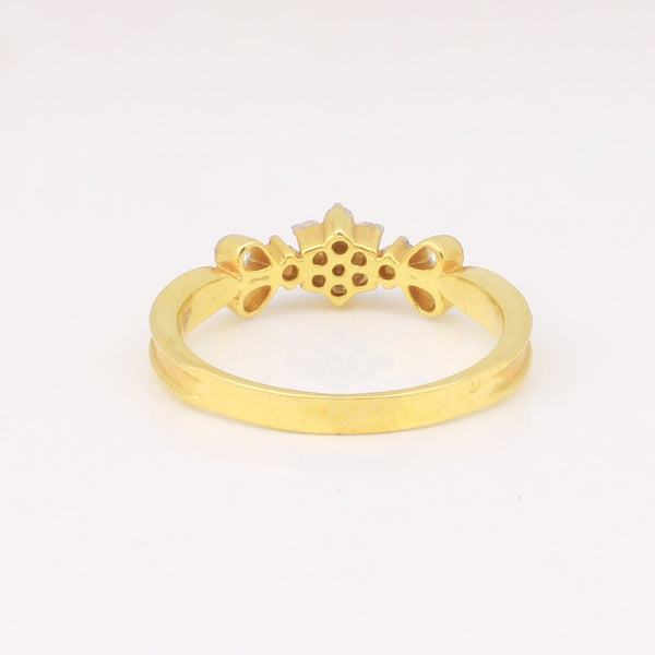 0.10 Ct. IGI Certified Delicate Diamond Flower Ring 18K Yellow Gold Fine Jewellery - view 7