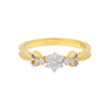 0.10 Ct. IGI Certified Delicate Diamond Flower Ring 18K Yellow Gold Fine Jewellery