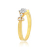 0.10 Ct. IGI Certified Delicate Diamond Flower Ring 18K Yellow Gold Fine Jewellery - view 5