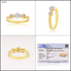 0.10 Ct. IGI Certified Delicate Diamond Flower Ring 18K Yellow Gold Fine Jewellery - view 9