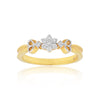 0.10 Ct. IGI Certified Delicate Diamond Flower Ring 18K Yellow Gold Fine Jewellery - view 3