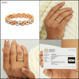 0.22 Ct. IGI Certified 18K Rose Gold GH VS Diamond Braided Ring Wedding Band - view 8