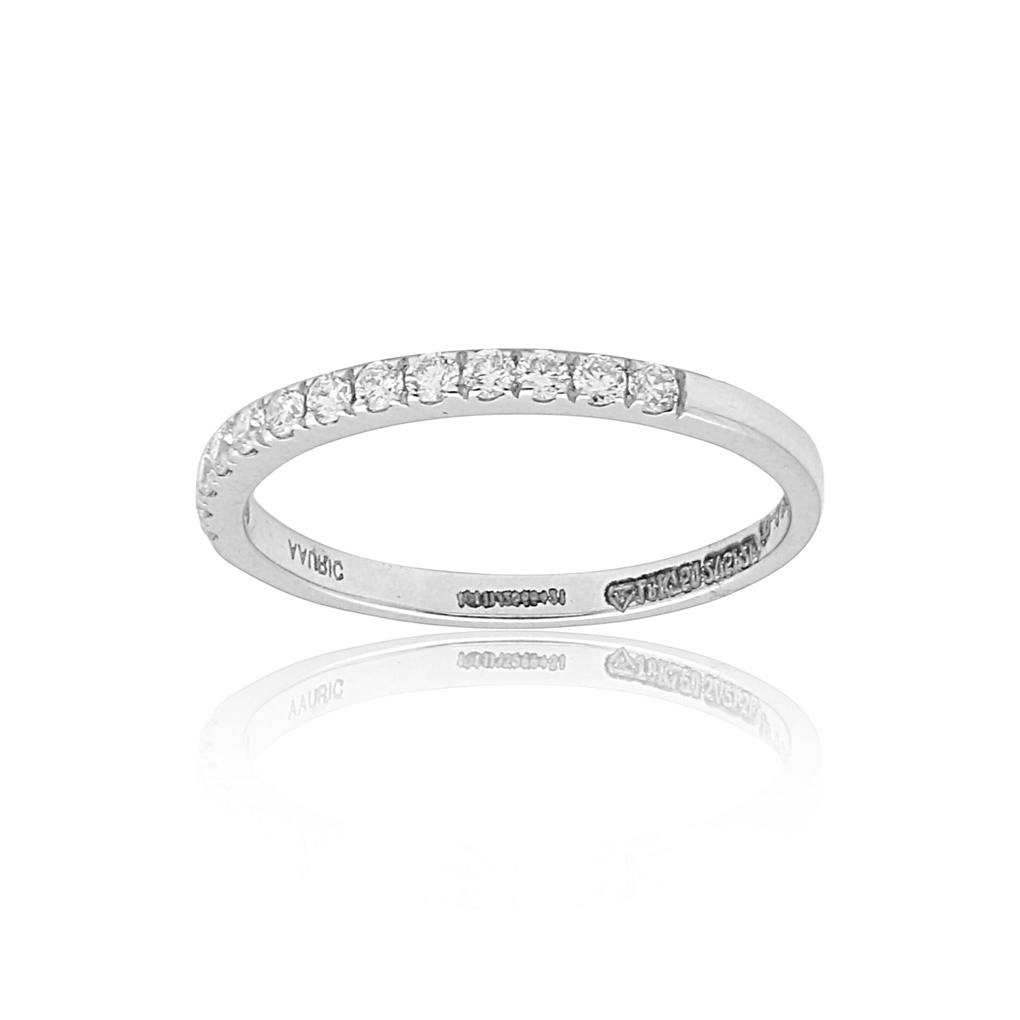 0.25 Ct. IGI Certified 18k White Gold GH VS Diamond Half Eternity Band Ring - view 4