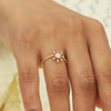 0.17 Ct. IGI Certified 18k Yellow Gold Floral GH VS White Diamond Blossom Ring - view 5