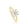 0.17 Ct. IGI Certified 18k Yellow Gold Floral GH VS White Diamond Blossom Ring - view 2