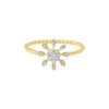 0.17 Ct. IGI Certified 18k Yellow Gold Floral GH VS White Diamond Blossom Ring