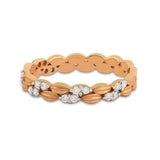0.22 Ct. IGI Certified 18K Rose Gold GH VS Diamond Braided Ring Wedding Band - view 3