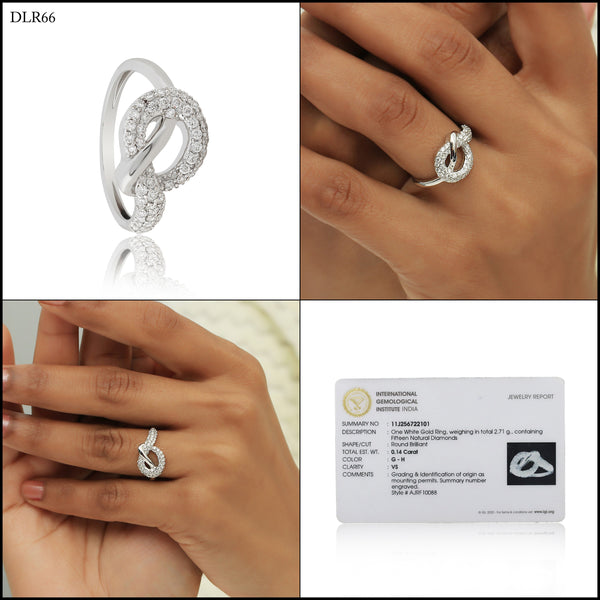 0.50 Ct. IGI Cert 18k White Gold Diamond Legacy Knot Ring - Love & Unity Symbol - view 7