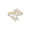 0.64 Ct. IGI Natural Diamond Floral Design Ring in 18K Yellow Gold for Women