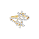 0.64 Ct. IGI Natural Diamond Floral Design Ring in 18K Yellow Gold for Women