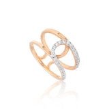 0.33 Ct. IGI Natural Diamond Rose Gold Open Band Ring in 18K for Women Gift - view 5