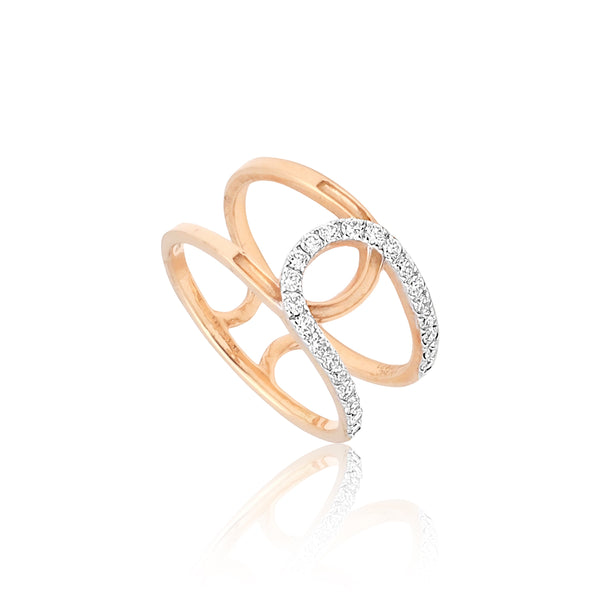 0.33 Ct. IGI Natural Diamond Rose Gold Open Band Ring in 18K for Women Gift - view 5