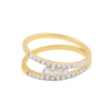 0.37 Ct. IGI Certified Natural Diamond 18k Yellow Gold Double Row Ring