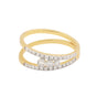 0.37 Ct. IGI Certified Natural Diamond 18k Yellow Gold Double Row Ring