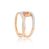 0.33 Ct. IGI Natural Diamond Rose Gold Open Band Ring in 18K for Women Gift - view 2