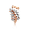 0.14 Ct. 18k Rose Gold Diamond Leaf Ring - IGI Certified Nature-Inspired Band - view 2