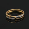0.17 Ct. IGI Certified Natural Diamond 18k Yellow Gold Bar Ring For Girl Gift - view 6
