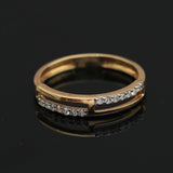 0.17 Ct. IGI Certified Natural Diamond 18k Yellow Gold Bar Ring For Girl Gift - view 6