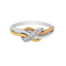 0.16 Ct IGI Certified Natural Diamond 18k Tri-Tone Gold Knot Ring For Engagement in 18kt