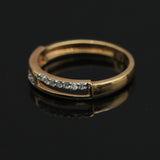 0.17 Ct. IGI Certified Natural Diamond 18k Yellow Gold Bar Ring For Girl Gift - view 7