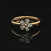 0.09 Ct. IGI Certified Natural Diamond 18k Solid Rose Gold Flower Ring - view 6