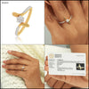 0.35 Ct. IGI Certified Natural Diamond 18k Yellow Gold Flower Ring For Wedding - view 8