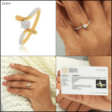 0.35 Ct. IGI Certified Natural Diamond 18k Yellow Gold Flower Ring For Wedding - view 8