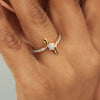 0.35 Ct. IGI Certified Natural Diamond 18k Yellow Gold Flower Ring For Wedding - view 4